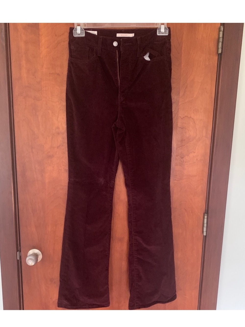 Levi's Women's Burgundy Ribcage Boot Corduroy Flare Jeans